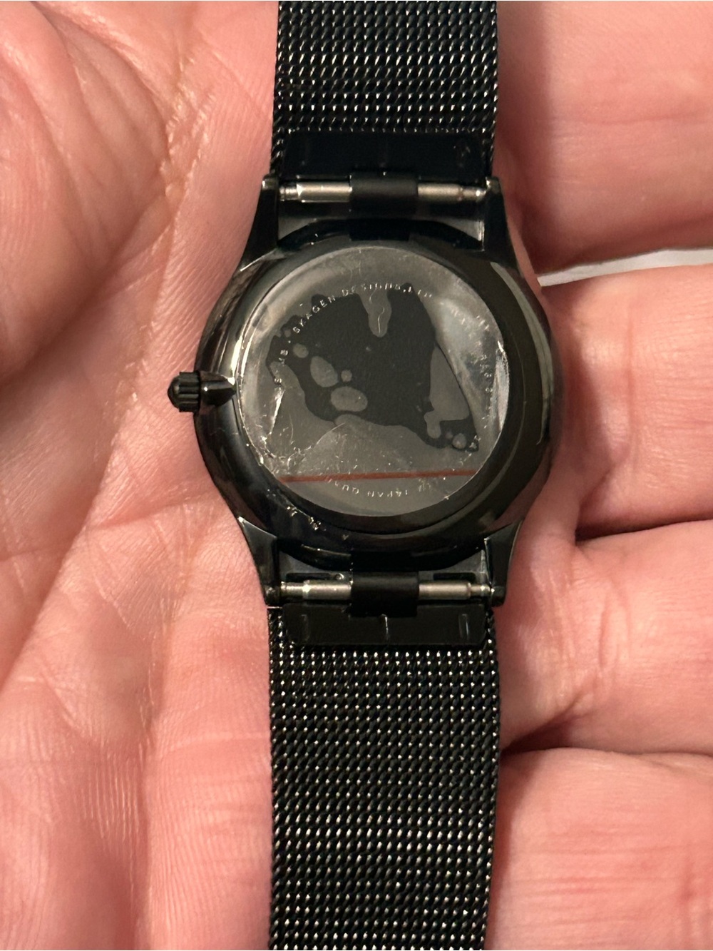 Skagen Black Mesh Band Minimalist Analog Watch - Picture 5 of 6